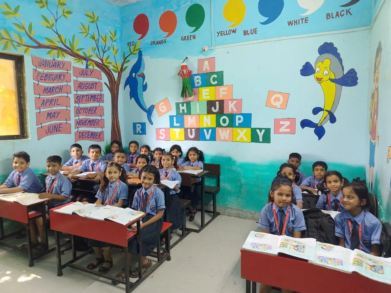 Real Sunrise Public School students learning together in the classroom